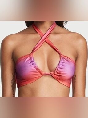 L VS Swim French Twist U Bikini Top Sunset Ombre